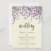 lavender floral moderne Hochzeit Einladung (Vorderseite)