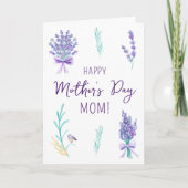 Lavender Floral Mother's Day Card Dankeskarte (Vorderseite)