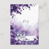 Lavender Floral & Parisian Eiffelturm Wedding Begleitkarte (Rückseite)