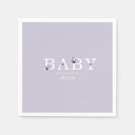 Lavender Floral Personalisiert Baby Showcocktail Serviette