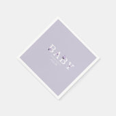 Lavender Floral Personalisiert Baby Showcocktail Serviette (Ecke)