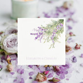 Lavender Floral Personalisiert Wedding Cocktail Serviette