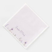Lavender Floral Personalisiert Wedding Serviette (Ecke)