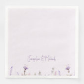 Lavender Floral Personalisiert Wedding Serviette (Vorderseite)