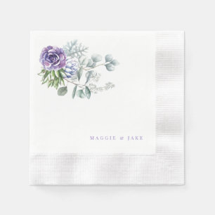 Lavender Floral Personalisiert Wedding Serviette