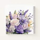 Lavender Floral Personalisiert Wedding Spiral Notizblock (Rückseite)