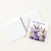 Lavender Floral Personalisiert Wedding Spiral Notizblock (Innenseite)