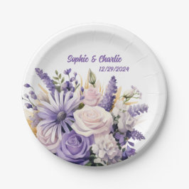 Lavender Floral Personalisiert Wedding Teller