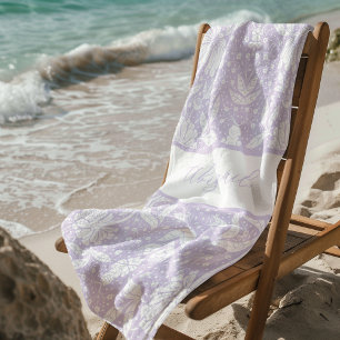 Lavender Floral Personalisiert William Morris Styl Strandtuch