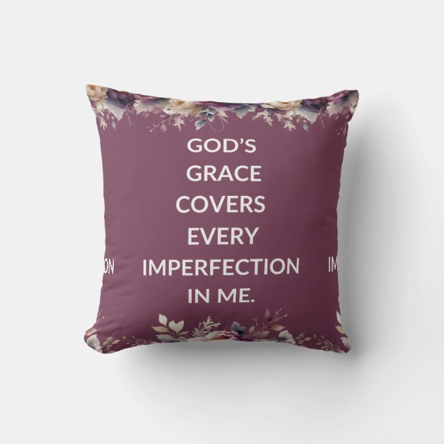 Lavender floral pillow with a simple religious  kissen (Vorderseite)
