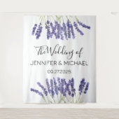 Lavender Floral Purple Flowers Wedding Wandteppich (Vorderseite)