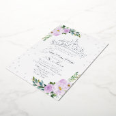 Lavender Floral Quinceanera Folieneinladung (Gedreht)