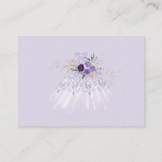 Lavender Floral Quinceanera Princess Dress UAWG Begleitkarte (Rückseite)