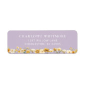 Lavender Floral Return Address Label (Vorne)