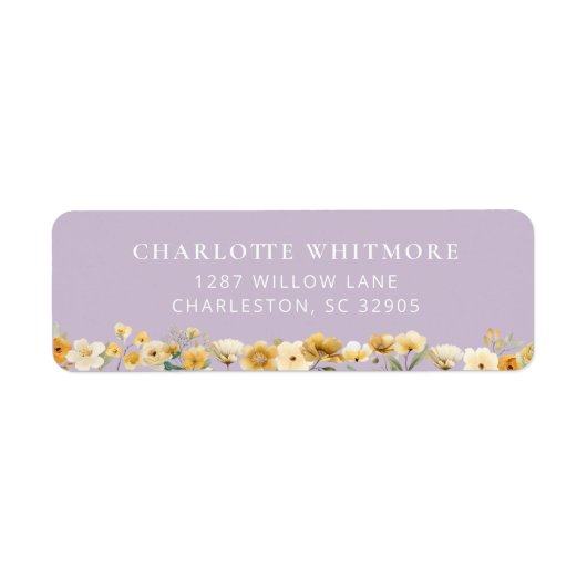 Lavender Floral Return Address Label (Vorne)