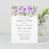 Lavender Floral Rose Wedding Party Einladung (Stehend Vorderseite)