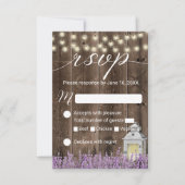 Lavender Floral Rustic Lantern Barn Wedding RSVP (Vorderseite)