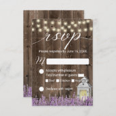 Lavender Floral Rustic Lantern Barn Wedding RSVP (Vorne/Hinten)