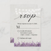 Lavender Floral Rustic Linen Wedding RSVP (Vorne/Hinten)