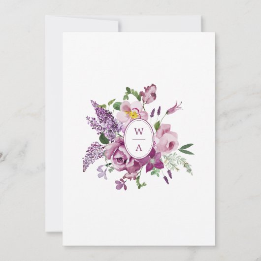 Lavender Floral Save The Date (Rückseite)