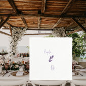 Lavender Floral Script Namen Wedding Cocktail Serviette