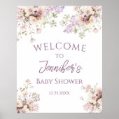 Lavender Floral Spring Baby Dusche Willkommen Poster (Vorne)