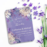 Lavender Floral Spring Wedding Save the Date Magnet<br><div class="desc">Aquarellfarbene Blumendesigns sind in der Welt der Hochzeiten immer beliebter geworden. Dieses Design zeichnet sich durch sanfte, zarte Aquarellstriche in Weiß- und Lavendelfarbe aus, die ein Gefühl von Romantik und Eleganz wecken. Die Kombination aus Pastellfarben und lebhaften Farben verleiht dieser Hochzeitssuite ein traumhaftes und skurriles Ambiente, das sie perfekt für...</div>