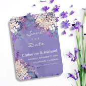 Lavender Floral Spring Wedding Save the Date Magnet
