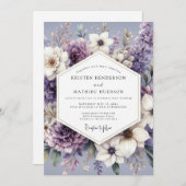 Lavender Floral Twilight Wedding Einladung (Vorne/Hinten)