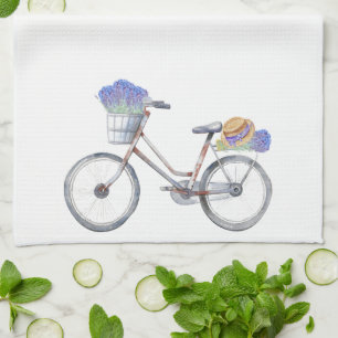 Lavender Floral Vintages Fahrrad Bauernhof Geschirrtuch