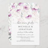 Lavender Floral Wasserfarbenbibel Christliche Hoch Einladung (Vorne/Hinten)