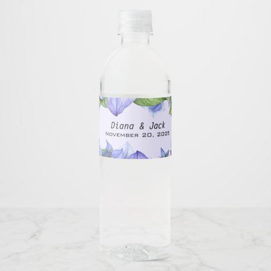 Lavender Floral Wasserflaschenetikett (Vorderseite)