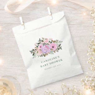 Lavender Floral Watercolor Babydusche nach Maß Geschenktütchen