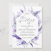 Lavender Floral Watercolor Botanical Boho Wedding Einladung (Vorderseite)