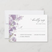Lavender Floral Watercolor Elegant Wedding RSVP Karte (Vorderseite)
