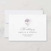 Lavender Floral Watercolor Elegant Wedding RSVP Karte (Rückseite)