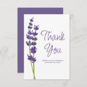Lavender Floral Watercolor Wedding Dankeskarte (Vorne/Hinten)