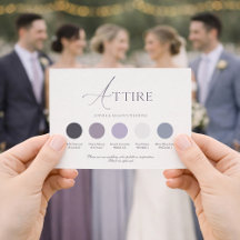 Lavender Floral Wedding Attire Card