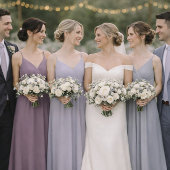 Lavender Floral Wedding Attire Card Einladung