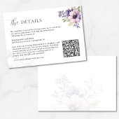 Lavender Floral Wedding Details Card QR Code Begleitkarte