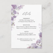 Lavender Floral Wedding Details, Information Begleitkarte (Vorderseite)