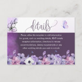 Lavender Floral Wedding Details Insert (Vorderseite)
