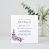 Lavender Floral Wedding Einladung (Stehend Vorderseite)