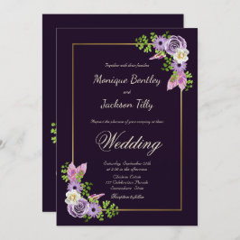 Lavender Floral Wedding Einladung