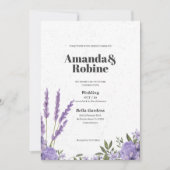 Lavender Floral Wedding Einladung (Vorderseite)