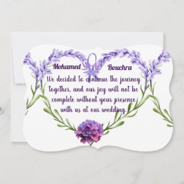 Lavender Floral Wedding Einladung - Elegantes Herz