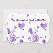 Lavender Floral Wedding Einladung - Elegantes Herz (Rückseite)
