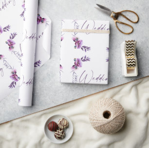 Lavender Floral Wedding Geschenkpapier