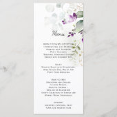 Lavender Floral Wedding Menü grün Menükarte (Vorderseite)