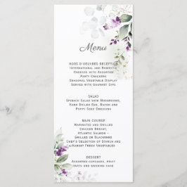 Lavender Floral Wedding Menu Menükarte